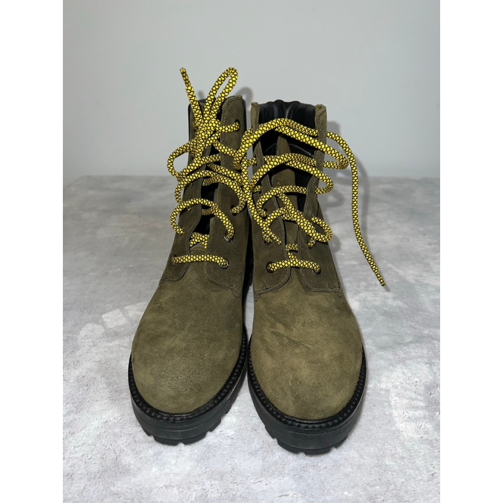 La Canadienne Suede Lace Up Boots Size 8 Olive Green - Picture 2 of 9
